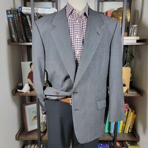 Studio‎ 0001 Ferre Men's Sport Coat Blazer Two Button Gray Plaid Wool Italy 46R